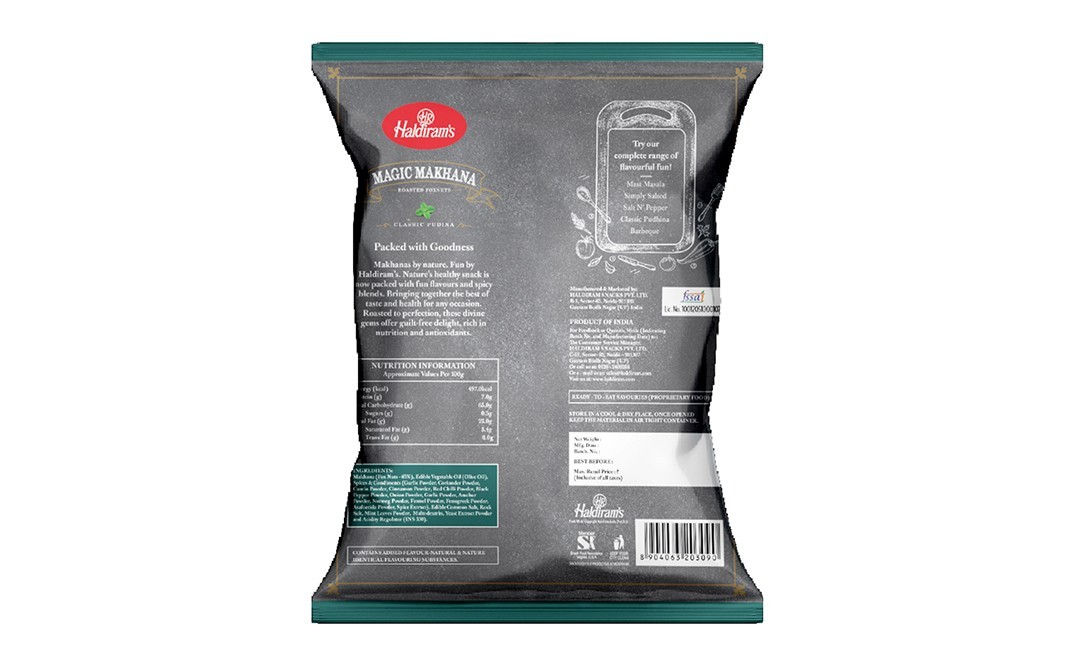 Haldiram's Magic Makhana Roasted Foxnuts Classic Pudina   Pack  40 grams